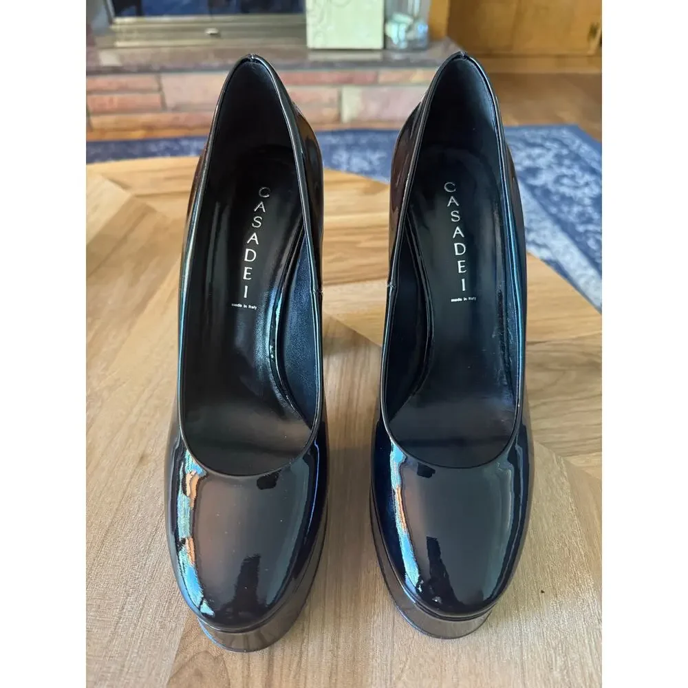 NWOT CASADEI Court Patent Leather Platform Heels Sz. 40